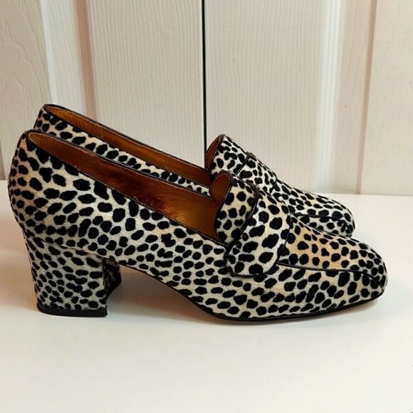 Vintage Doll Factory Animal Print Heeled Loafer 8 - Picture 1 of 12